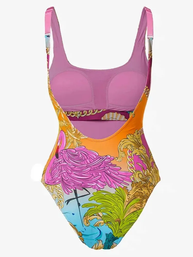 Maillot de bain une pièce imprimé rétro, Bikini, à la mode, Cover-Up avec jupe serrée, Bandage pour femmes, plage d'été, luxe élégant