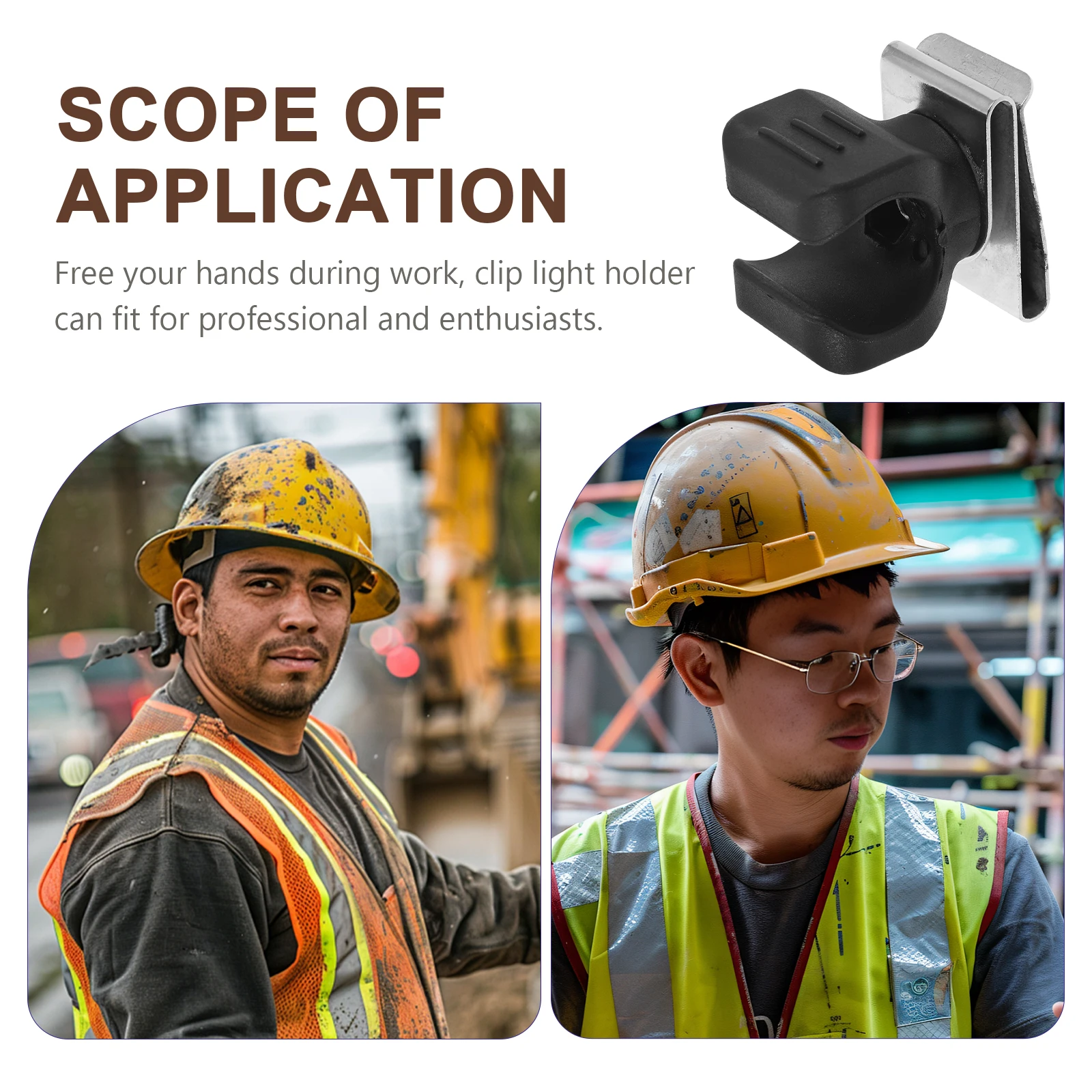 

Sports Hard Hat Flashlight Holder Work Hardhats Manganese Steel Suitable Clips for Headlamp