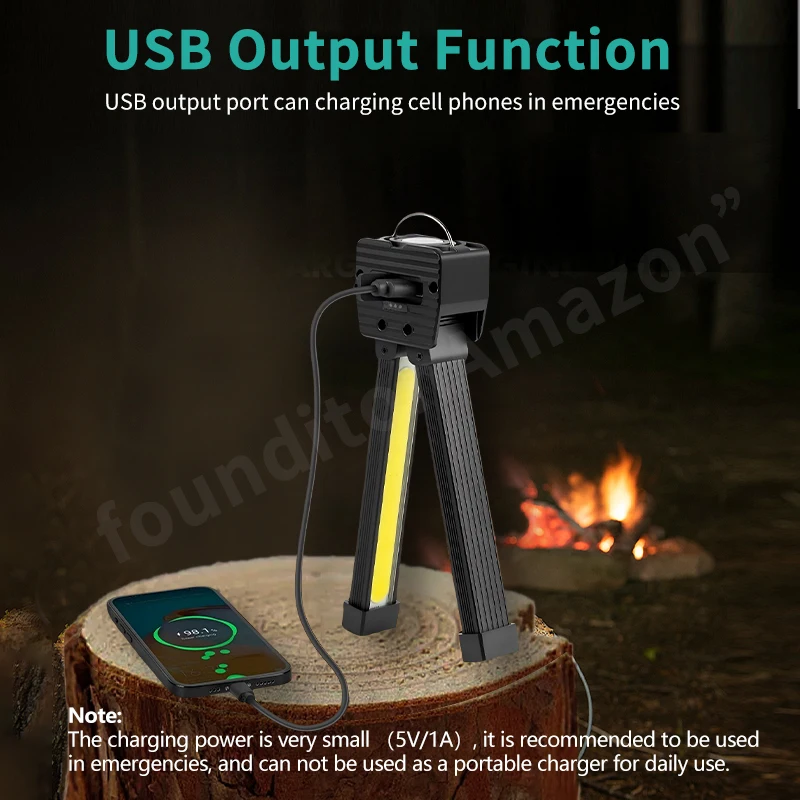 2-個新しい強力な光懐中電灯屋外多機能キャンプ照明懐中電灯自動車修理作業灯折りたたみ-cob-ライト