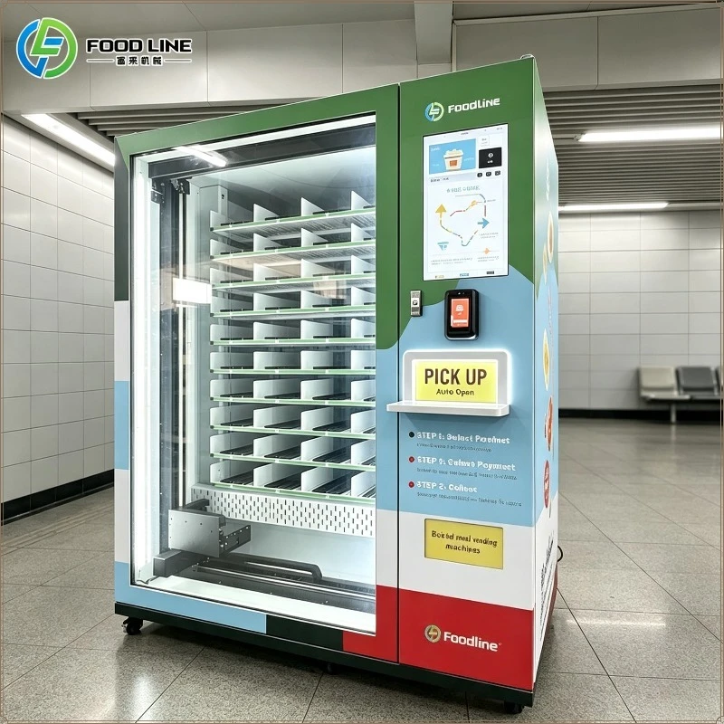 Contactless Self Service Hot Meal Vending Machine Smart Box Lunch Bento Vending Kiosk for Commercial Places FL Customized