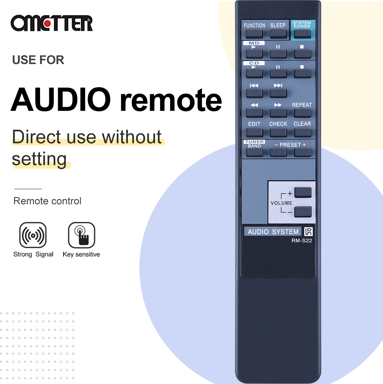 RM-S22 Fit for Sony Audio System/Compact Disc Deck Receiver HCD-H501 Remote Control