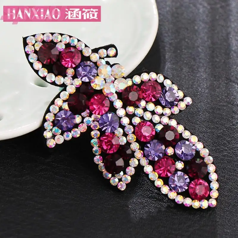 Leaf hairpin ball head hair card super flash word skin duckling clip 2018 new headdress Crystal bangs clip