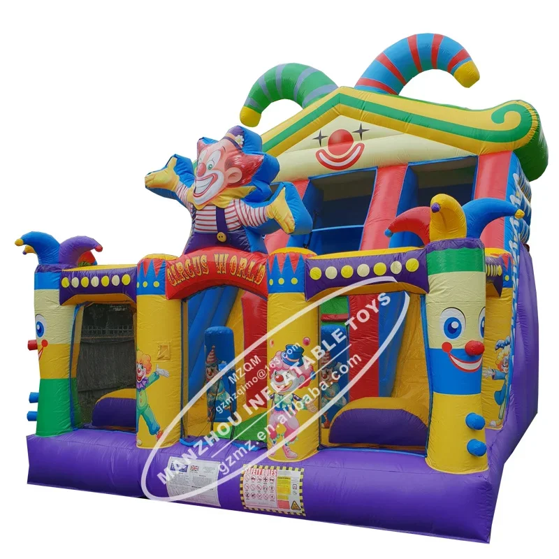 Dual Lane Bouncy Castle Circus Slide Inflatable Entertainment For Children