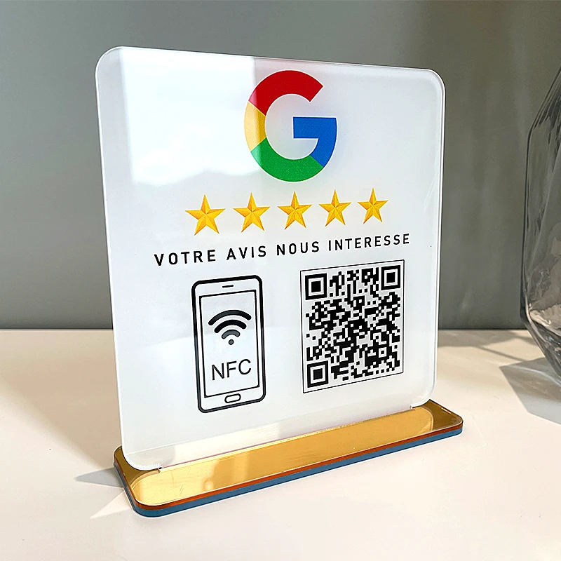 Google Review Teken Aangepaste Qr Code Acryl Social Media Plaat