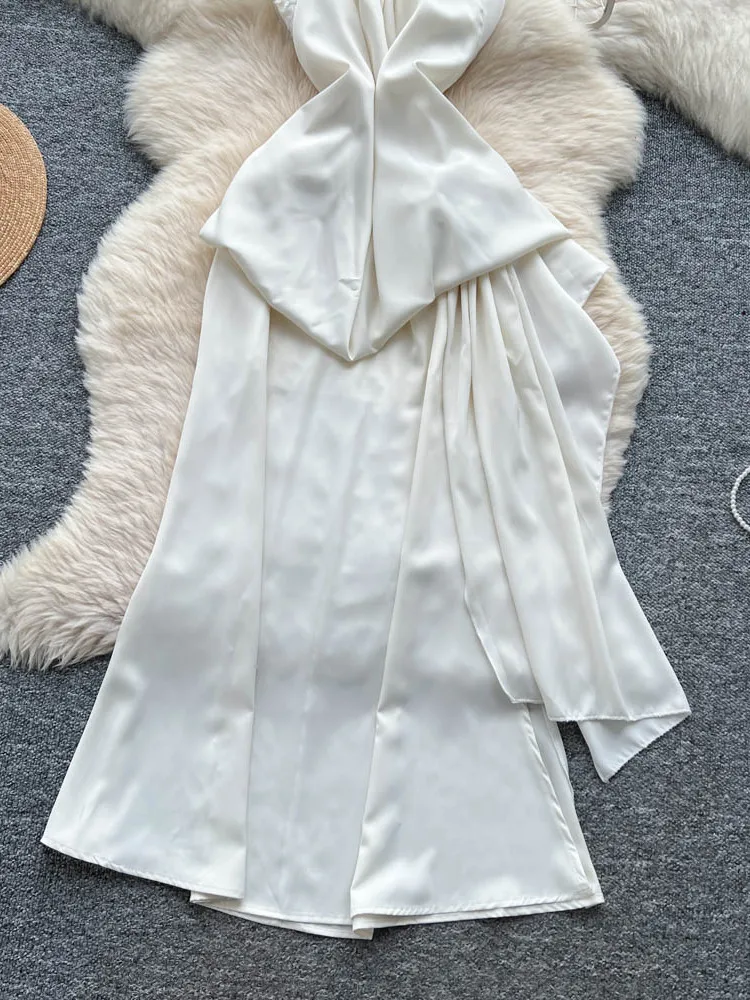 Ele Satijnen avondjurk met borduursel met kralen en hangend ontwerp A-lijn damesrok met hoge taille Dr voor Ci Com...