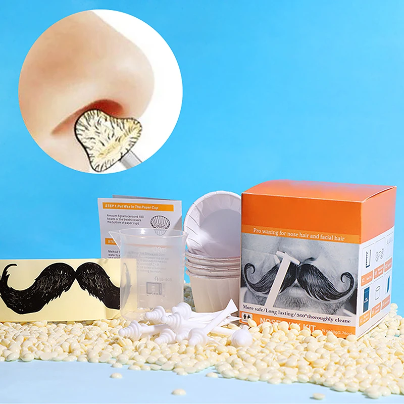 Kit de cera para el vello de la nariz para hombres y mujeres, depilación de la nariz efectiva y segura, juego de depilación de la nariz, depilación de la nariz, 50g