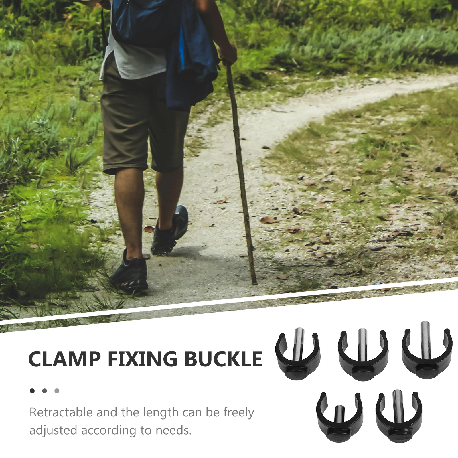 20개 워킹 스틱 C형 클램프 버클 조절 가능한 지팡이 클램프 컵 홀더 워킹 스틱 손잡이 지팡이 고정 버클 5가지 유형