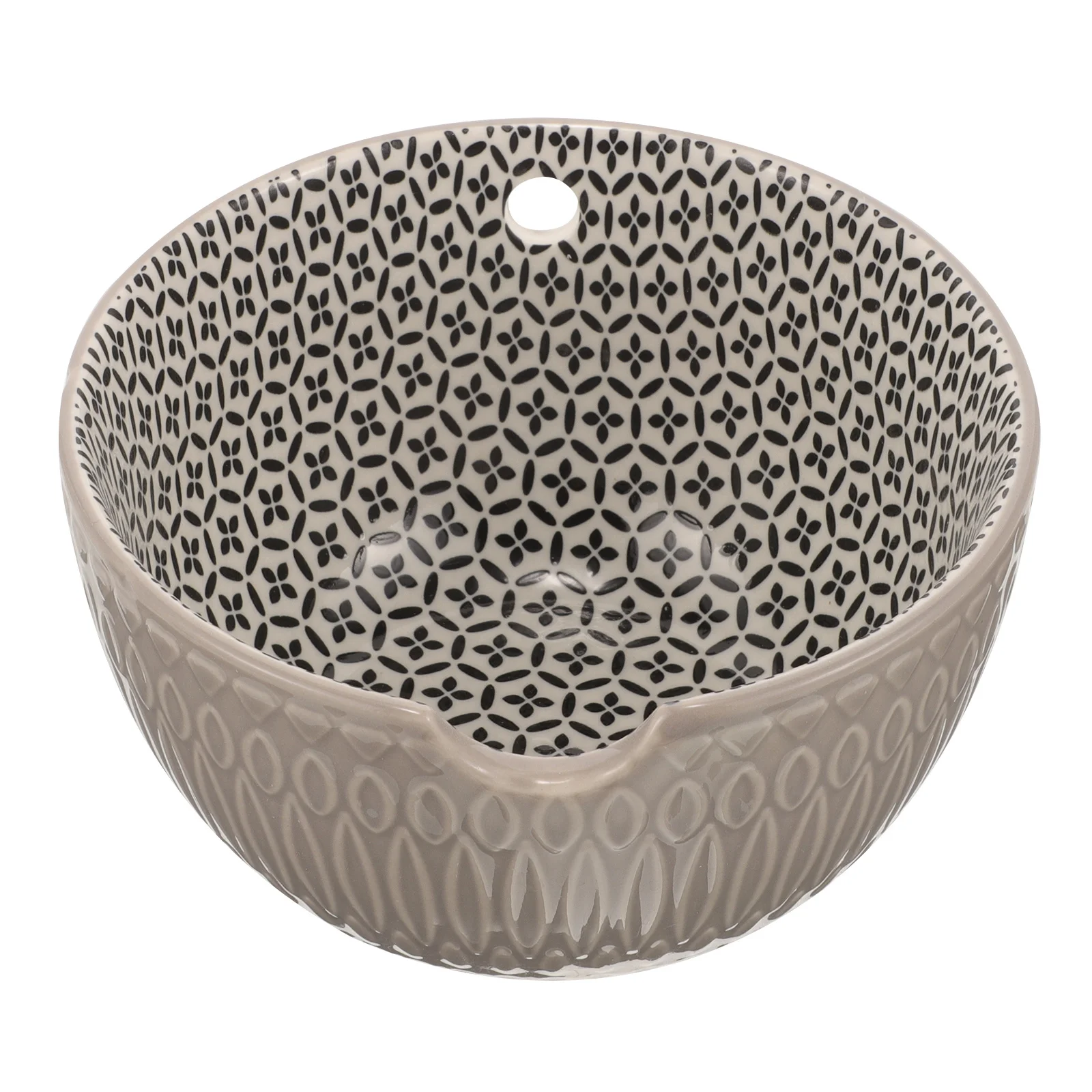 Cuenco de hilo de cerámica, soporte para gancho de ganchillo, organizador de almacenamiento de tejido de superficie lisa, contenedor de lana multifuncional para artesanía