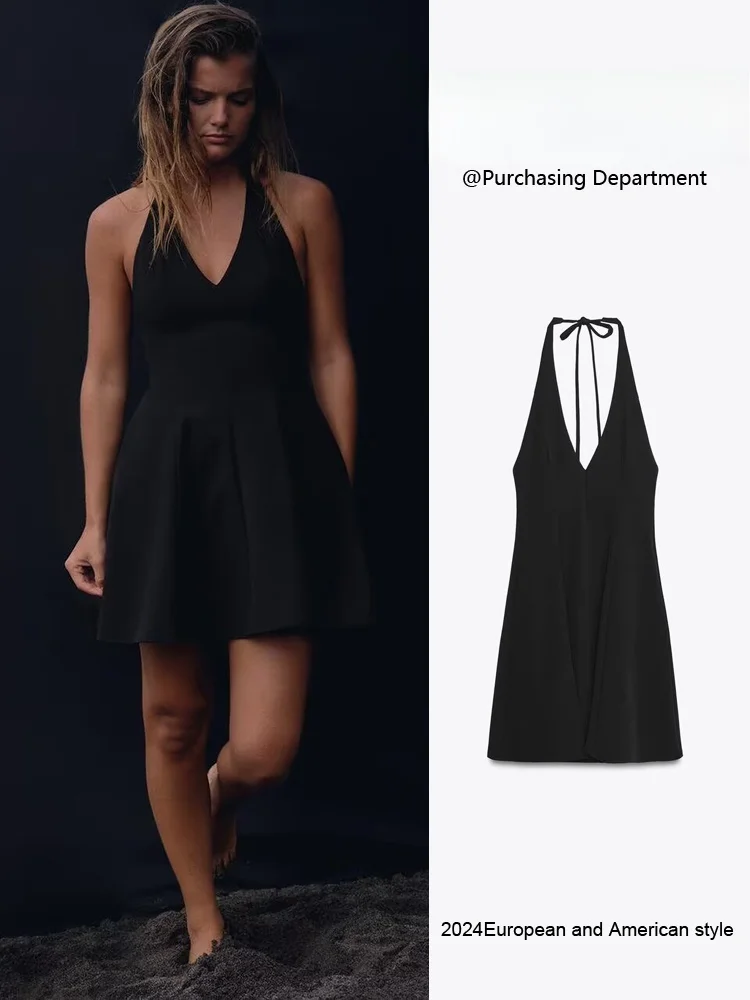 

Summer 2025 New Faionable Women's Dr Elely Bal V-Ne Svel Wave-like Wide-Leg ort Gown for Par