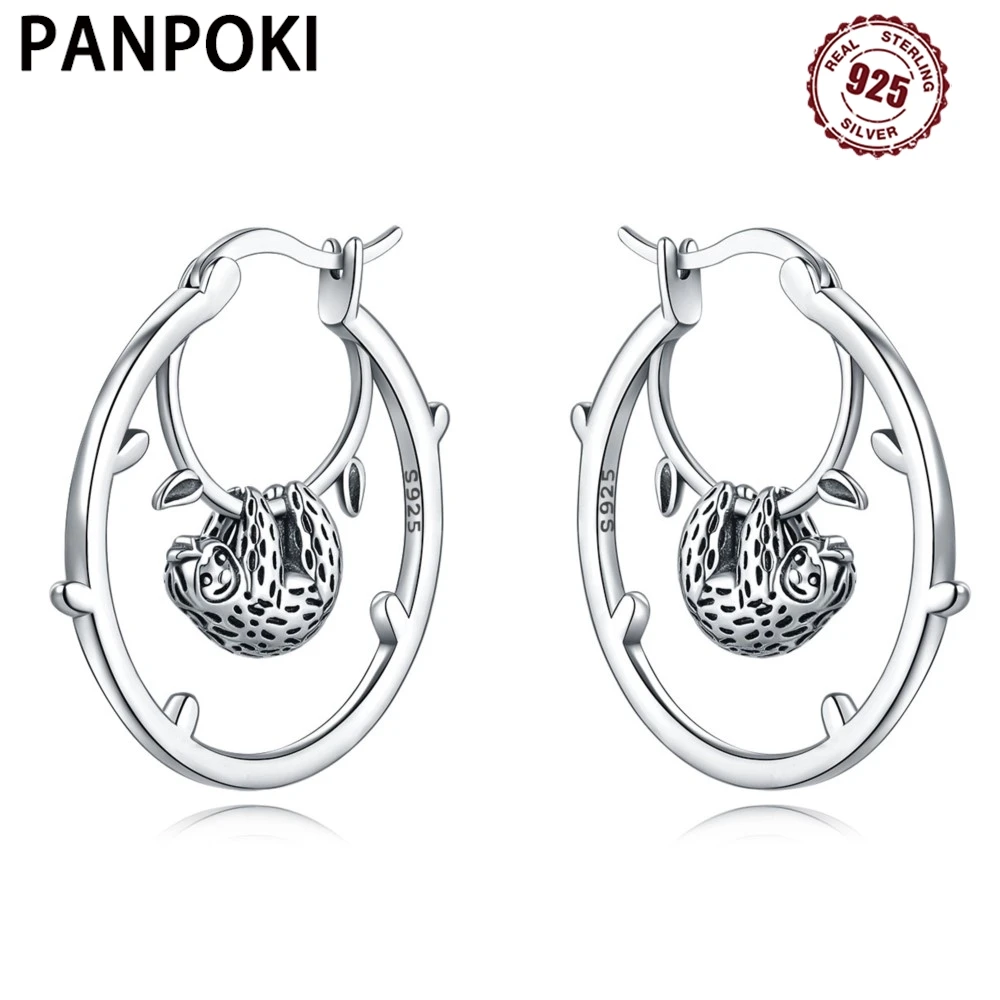 925 Sterling Silver Cute Sloth Series Earring Jewelry Versatile Hoop Earrings For Women Jewelry Fine Birthday Party Gifts