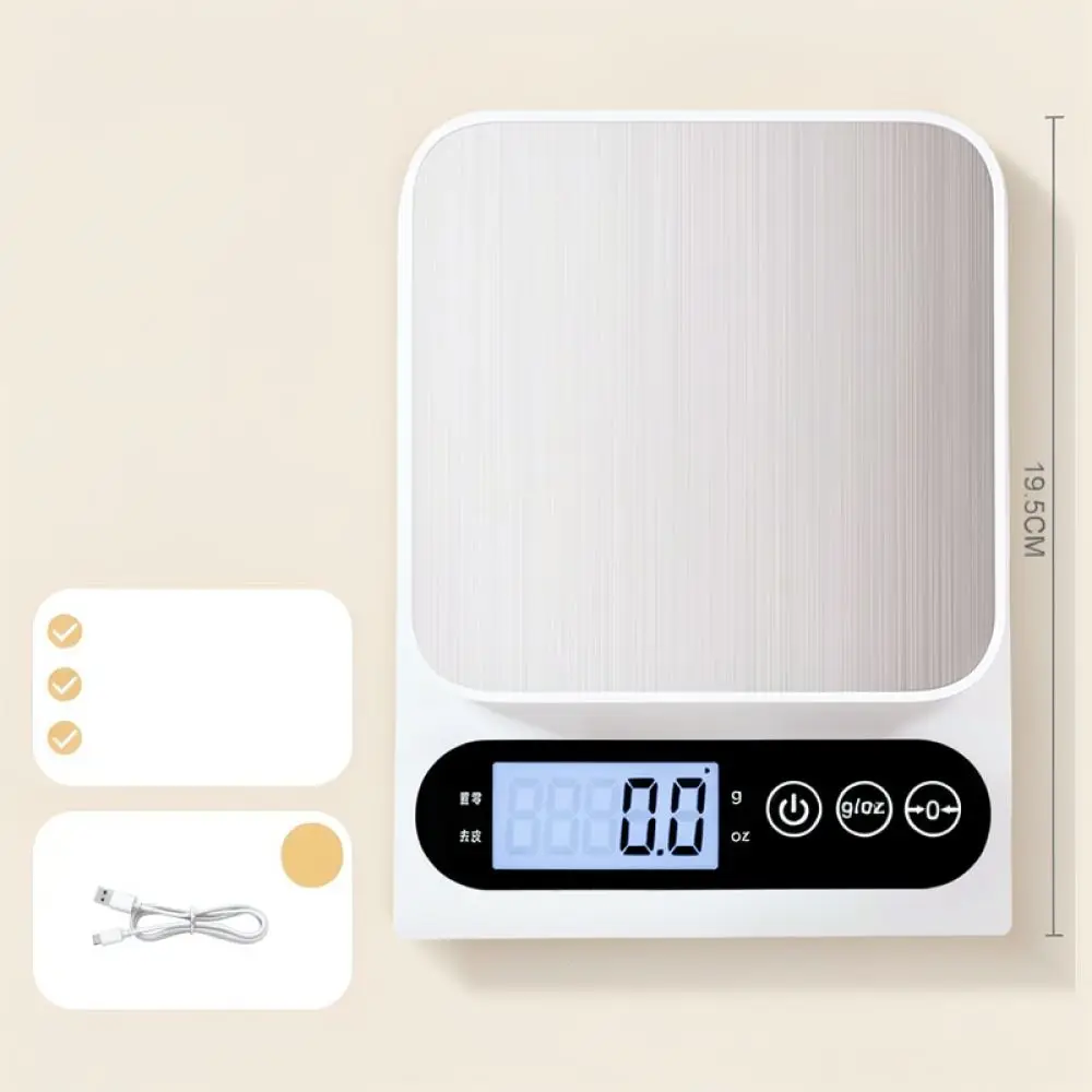 Stainless Steel Kitchen Food Scale Digital High Precision Gram Balance For Baking Coffee Cooking Easy Reading