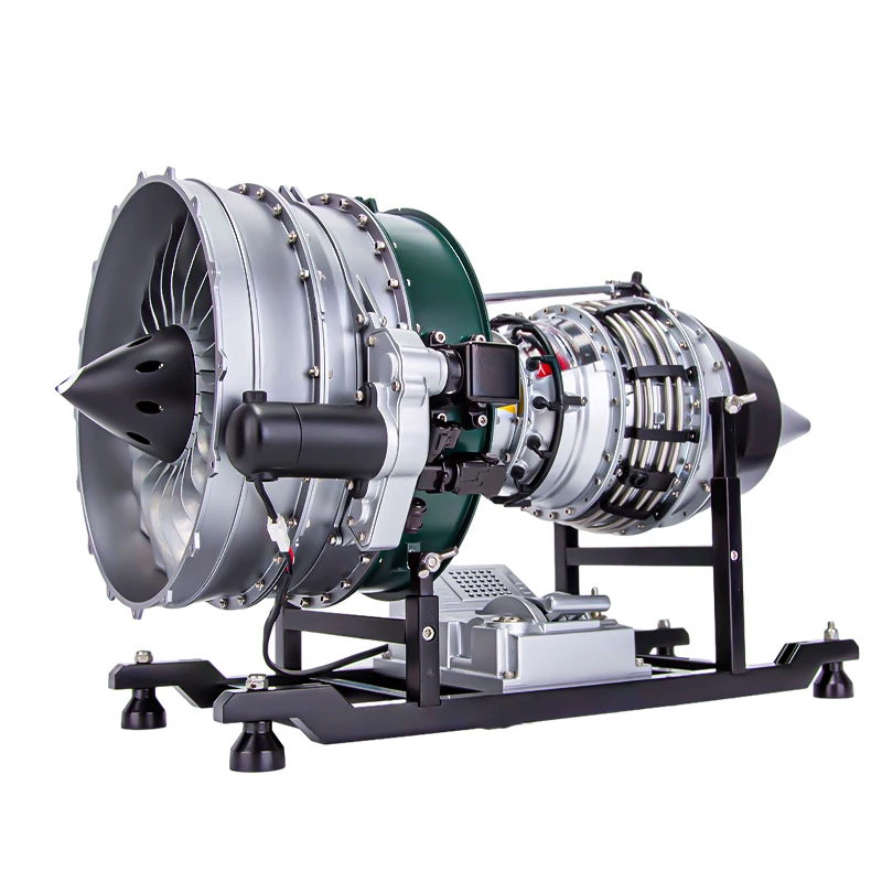 

Alloy aviation turbofan large aircraft engine model can be assembled and started