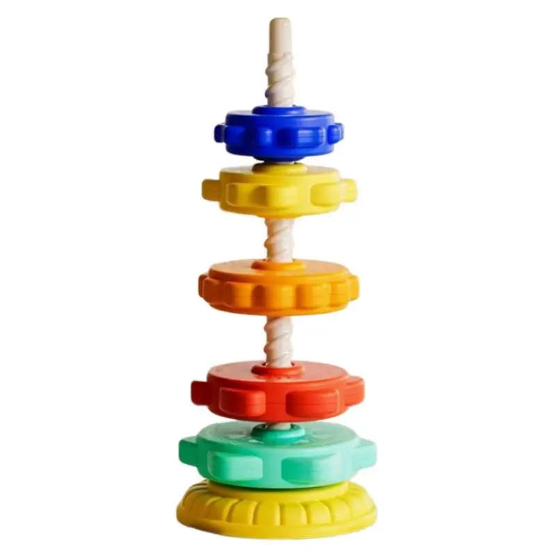 

Stack And Spin Toy Rainbow Ring Stacker Educational Spin Stacking Toys Rainbow Stack Rings Toddler Toys Sensory Learning Toys