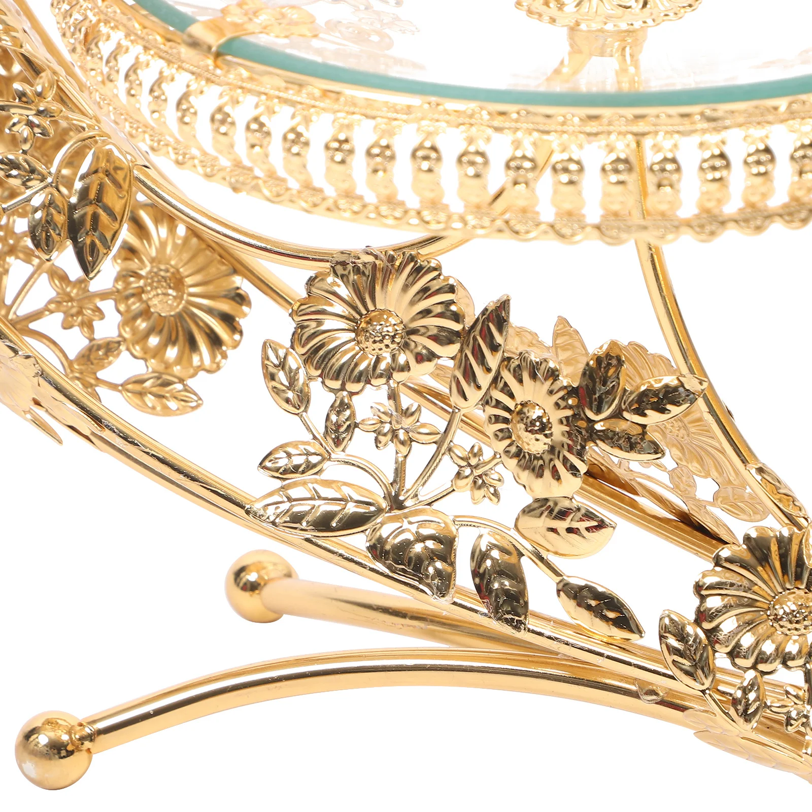 

1Pcs Golden Crystal Glass Fruit Display Plate Candy Cake Tray Large Capacity Dessert Stand for Weddings Fruit Display Plate