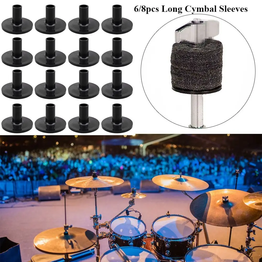 10Pcs 38*38*26mm Percussion Instrument Parts for Drum Set Bushing Cymbal Sleeves with Flange Base Long Cymbal Sleeves
