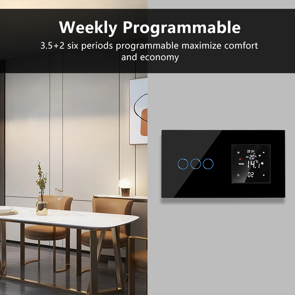 Imagem -06 - Bingoelec Tuya Wifi Inteligente Termostato Elétrico Piso Aquecimento Água Gás Caldeira Temperatura Controlador Remoto Interruptor Soquete Ouro