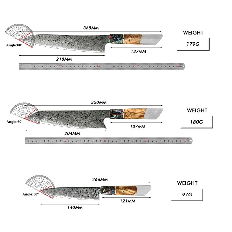 Grandsharp Chef\'s Knife 67 Layers AUS-10 Japanese Damascus Kitchen Knife Kitchen Stainless Steel Gyuto Utility Kiritsuke Tools