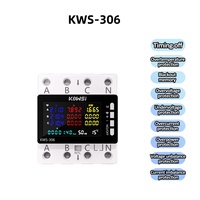 KWS-306 Electricity Meter AC 85-290V Color Screen Smart Digital Meters DIN Rail 3 Phase 4 Wire Voltage Energy Meter Power Meter