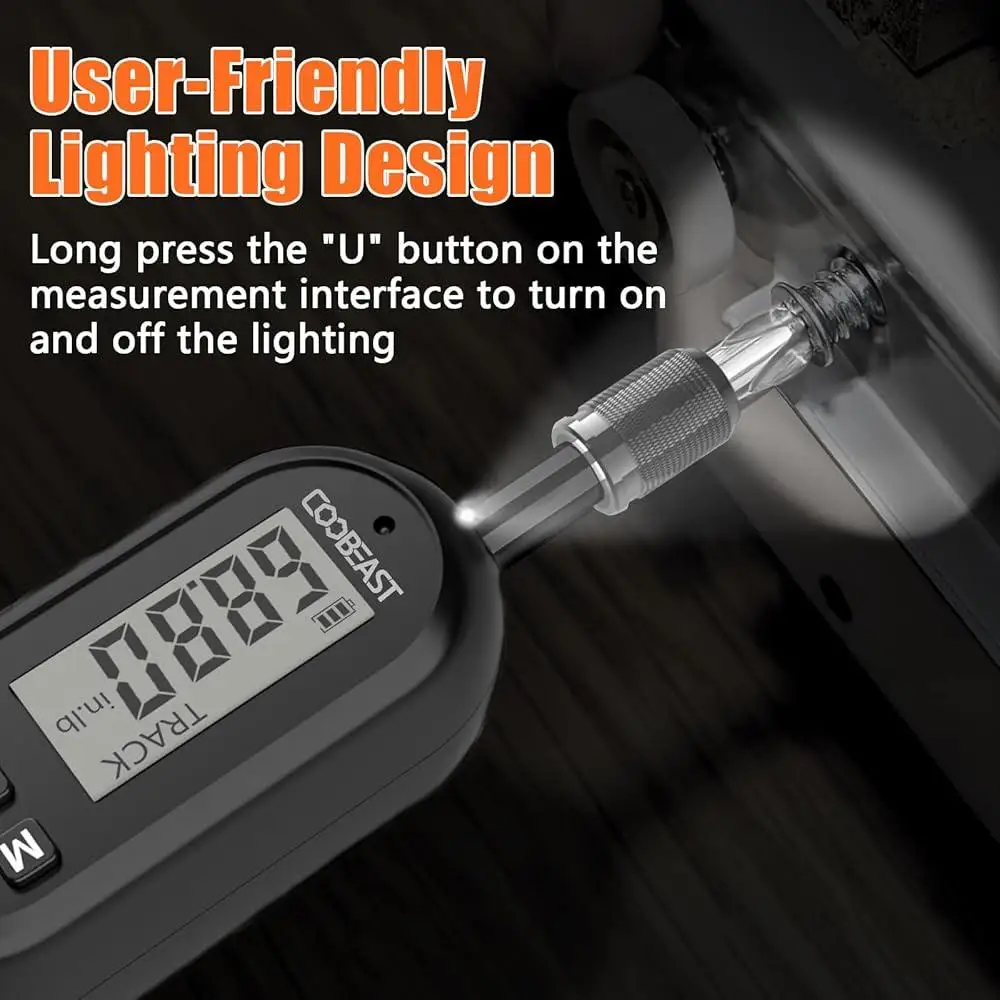 38pcs Digital Torque Screwdriver Set 1/4 Inch Drive Adjustable Electronic Torque Wrench with LED Indicator Calibration