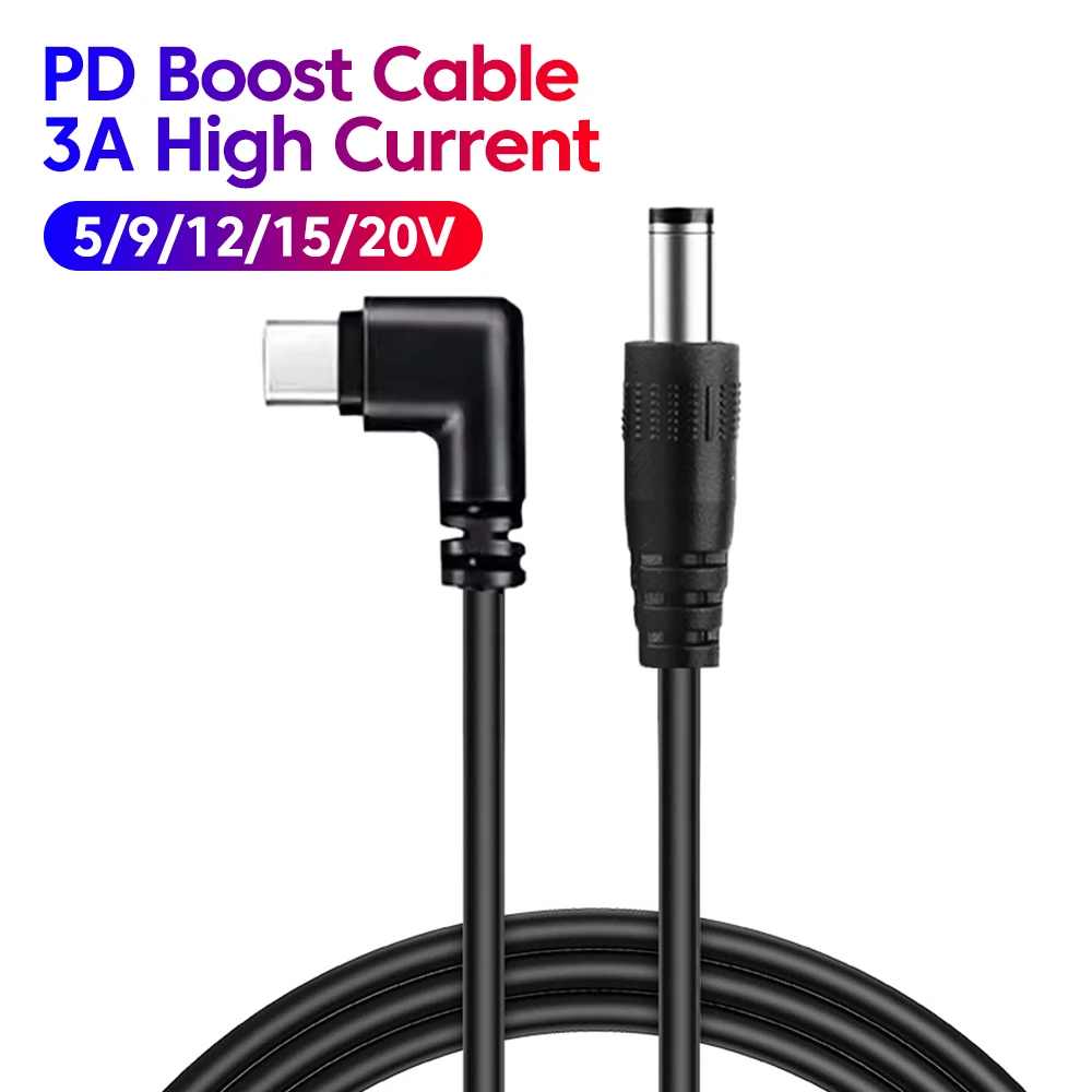 Type-C to DC 5.5mm Power Boost Cable Type C To DC 5V/9V/12V/15V/20V Connector Boost Cable For Router Small Fan Type C Cable