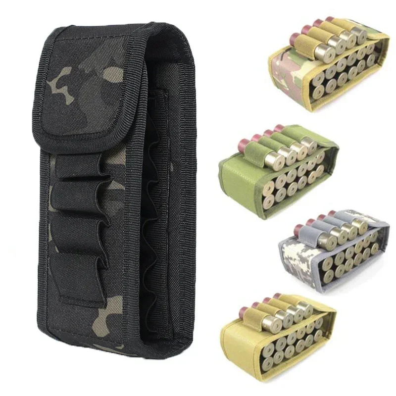 Tactical Airsoft Molle Magazine Pouch 16 Round 12 Gauge 12GA Ammo Shells Holder Hunting Bandolier Cartridge Carrier Bag