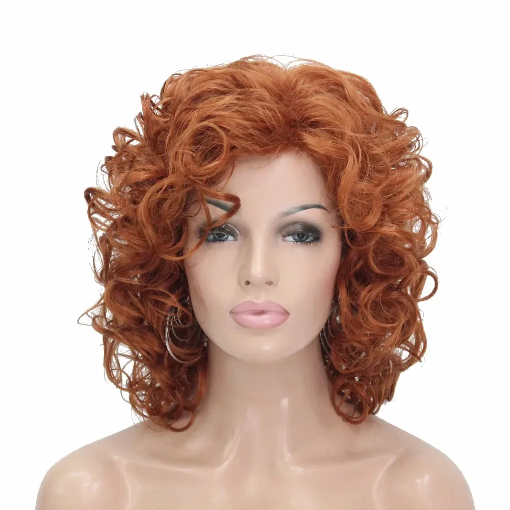 StrongBeauty Women\'s wig Black/Dark brown Medium Curly Hair Natural Synthetic Full Wigs