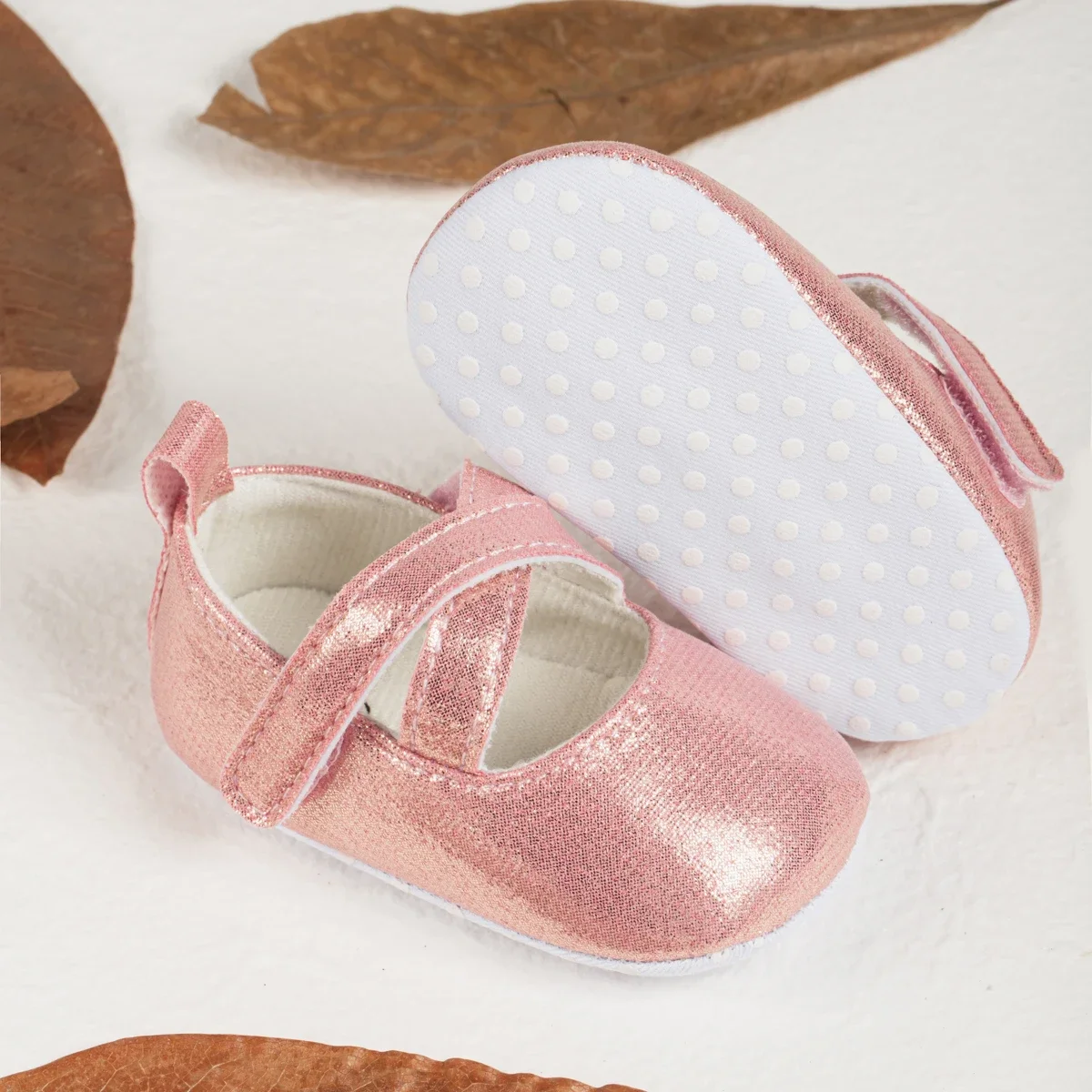 Meckior 0-18M Meisje Babyschoenen Pasgeboren Prinses Pailletten Cross Strap Schoenen Zachte Onderkant Lichtgewicht Outdoor Meisjes Eerste Wandelaars