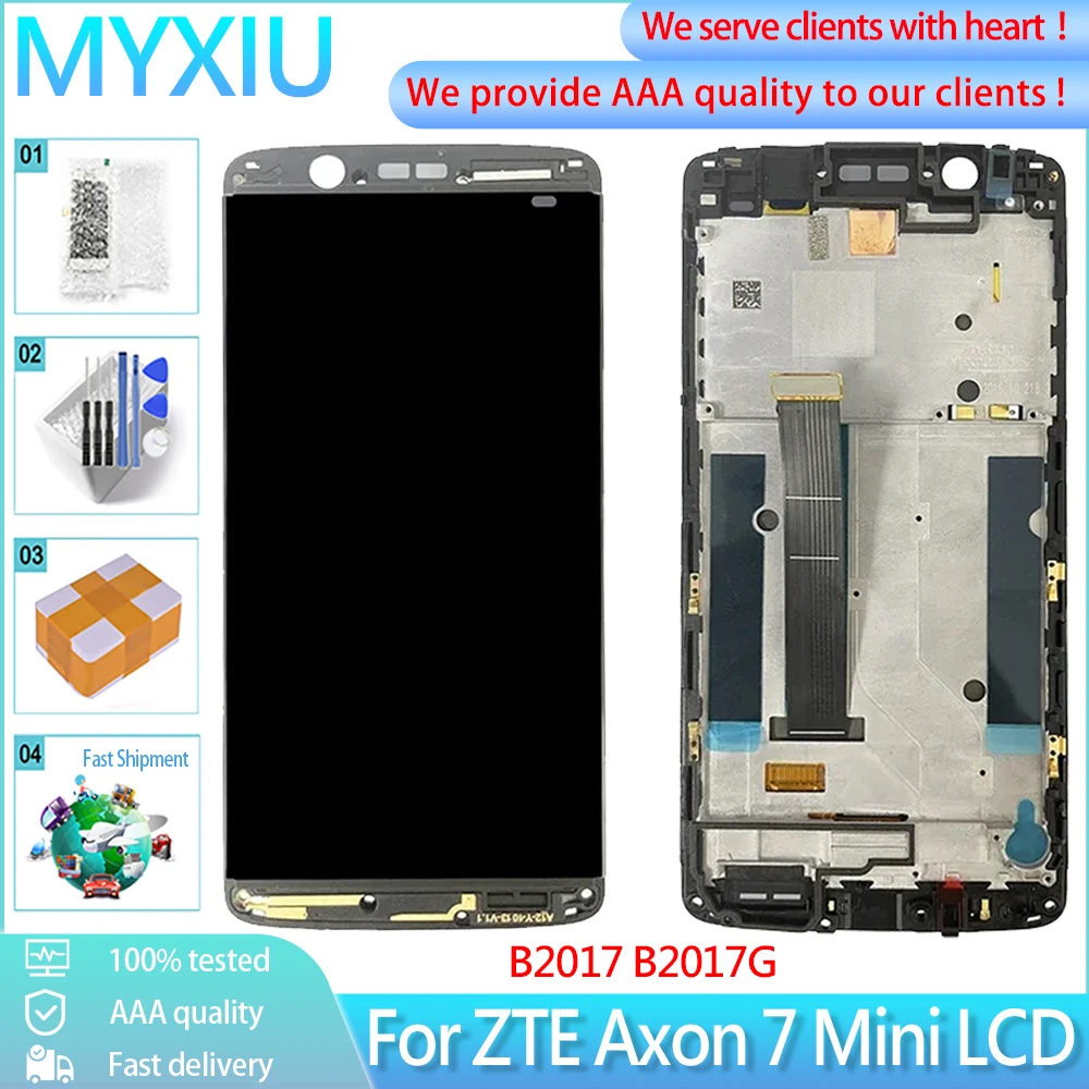 New For ZTE Axon 7 mini B2017 B2017G LCD Display Touch Screen Digitizer Assembly Replacement Accessory For ZTE Axon 7 Mini LCD