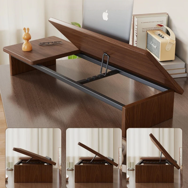 Adjustable Laptop Stand for Desk Height Adjustable Computer Riser with Storage Shelf Desktop Organizer for Laptop Tablet