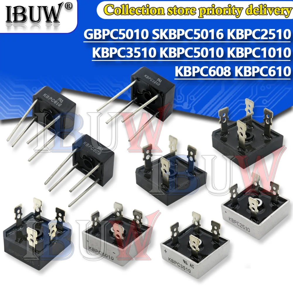 1/5PCS GBPC5010 SKBPC5016 KBPC2510 KBPC3510 KBPC5010 KBPC1010 KBPC608 KBPC610