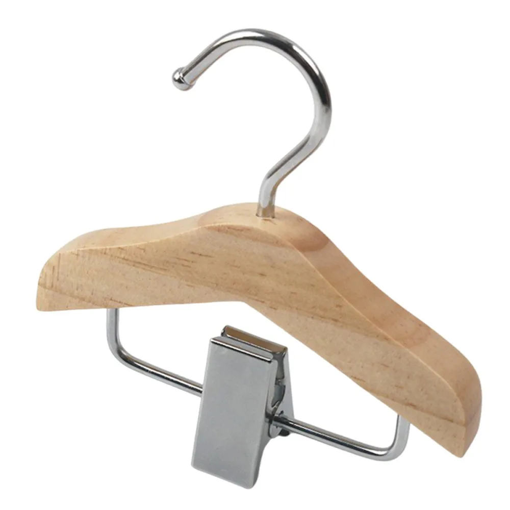 Nuevo Gancho de Madera Maciza para Niños con Clip Antideslizante, Mini Gancho para Ropa de Mascotas