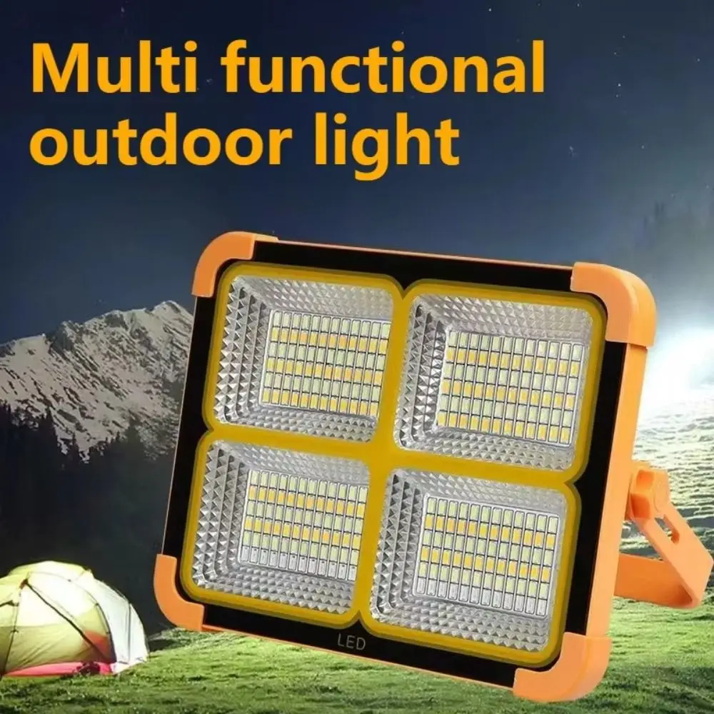 

Пластиковый портативный светодиодный рабочий фонарь с индикатором заряда батареи, для кемпинга, с регулируемой яркостью, на солнечной энергии