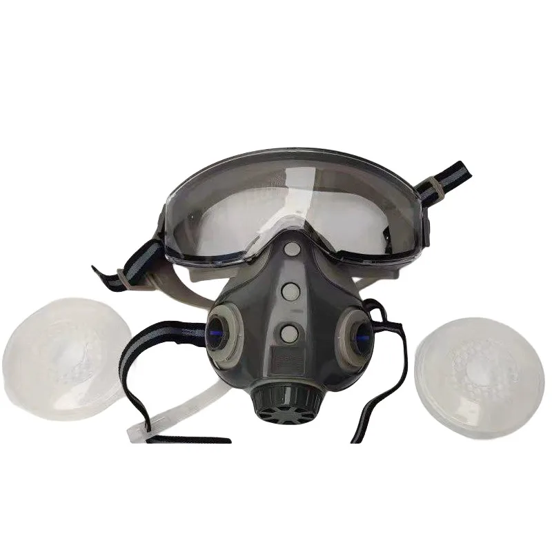 Half-face Dust Mask Artificial Respirator Integrated With Goggles Face Covering Mask Woodworking Spray Paint Industrial Dust-pro