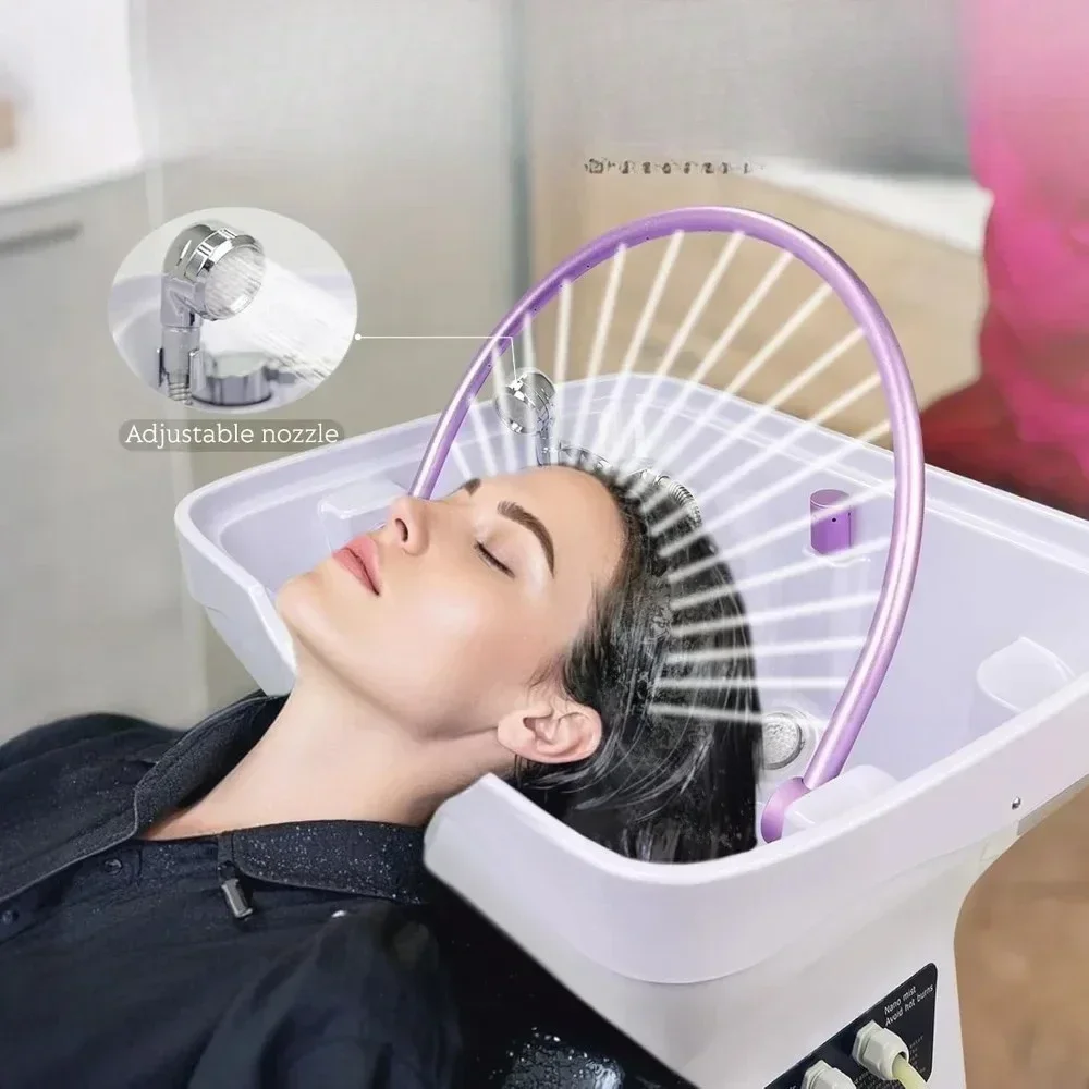 Lightweight Head Spa Equipment with Adjustable Headrest, Removable and Washable Filter, Fumigation and Light Therapy