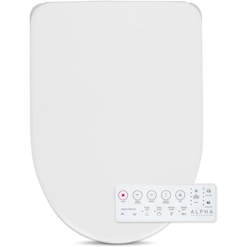 

Сиденье для унитаза GXR Wave для биде, круглый белый низкопрофильный светодиодный ночник, сушилка для теплого воздуха, осцилляция и импульс (круглый)