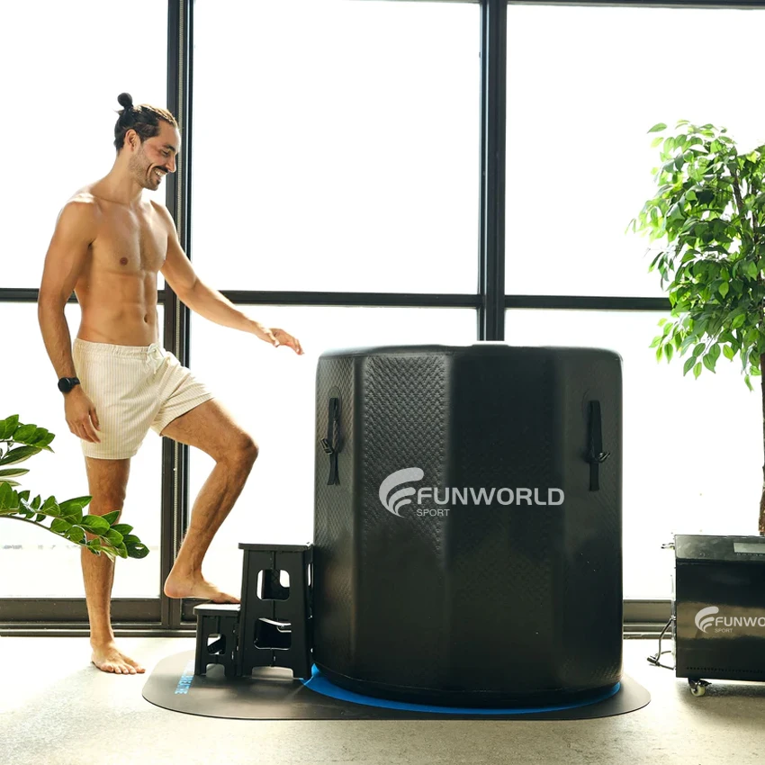 

Factory Directlysale High Quality Inflatable Drop Stitch Ice Bath Pool Icebath Barrel For Therapy Recovery Cold Plunge Ice Tub