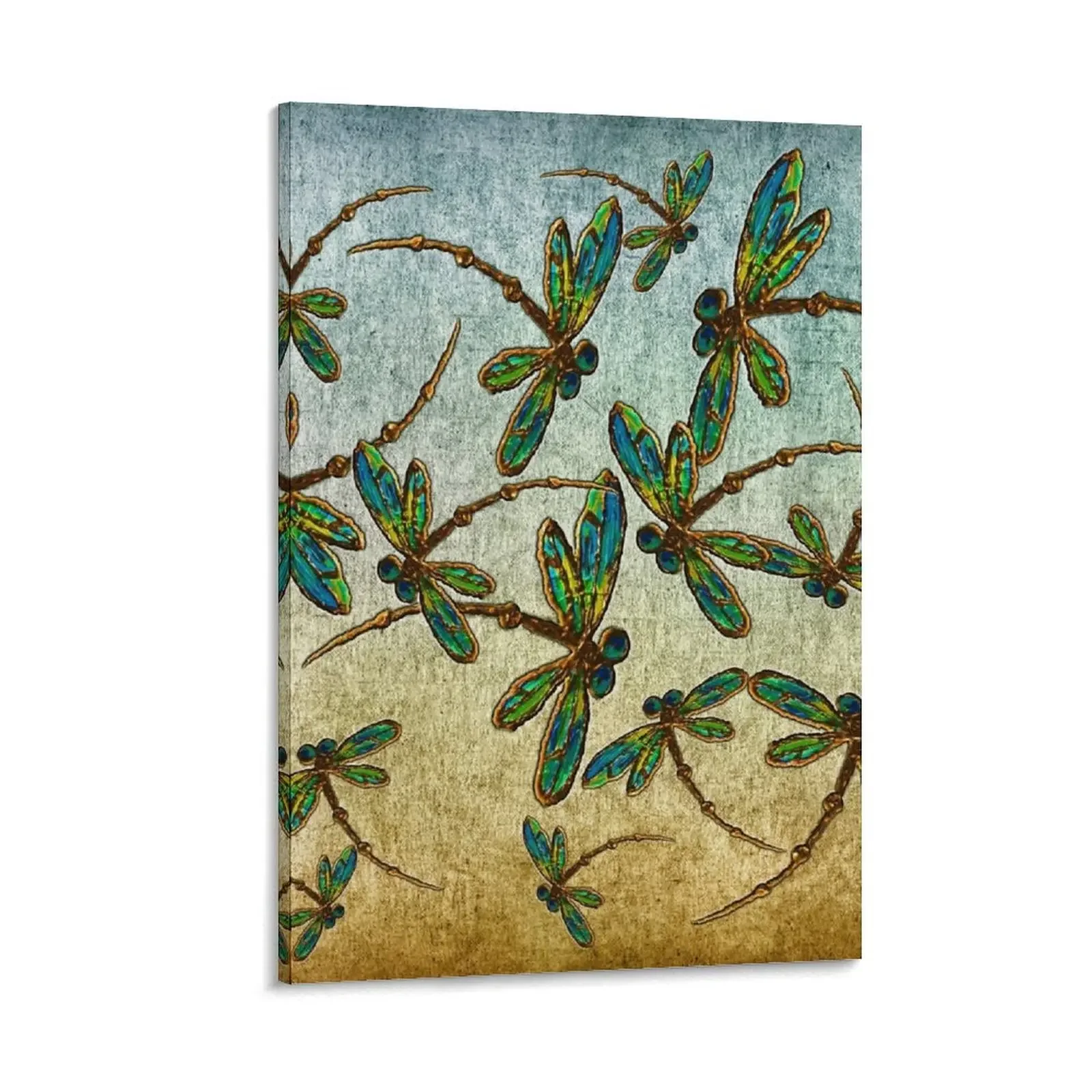 

Golden Dragonfly Light Canvas Painting Luxury living room decoration Paintings on the wall