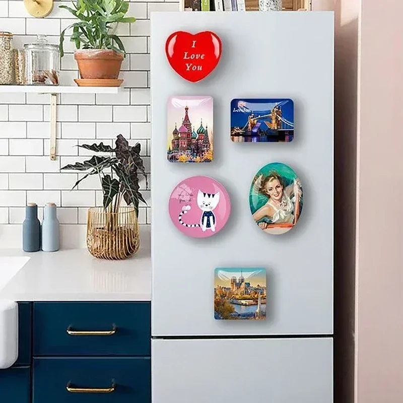 50PCS 100PCS Square strong Magnetic Fridge Magnet Badge 50x50mm Button Parts DIY Decorative Magnets for Home Office Kitchen Wall