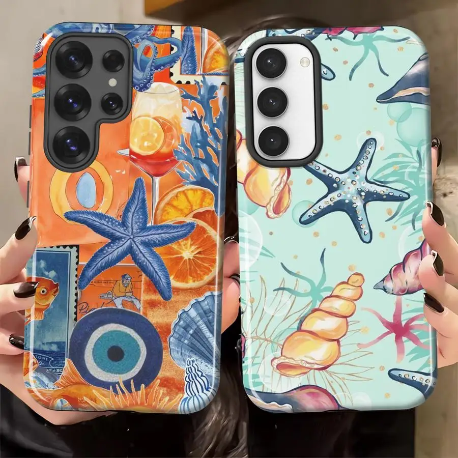 Blue Sea Creature Soft Cover Capa Phone Case for Samsung Galaxy S26 Ultra S25Ultra S20 FE S24 Ultra A56 A16 S23 A26 A36