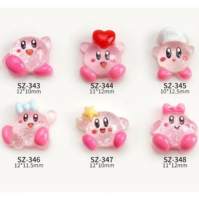 50Pcs Japanese Ice-Glass Beautiful Nail Charms – Cute 3D Cartoon Resin Nail Decor for Kawaii & Crystal-Clear Manicures