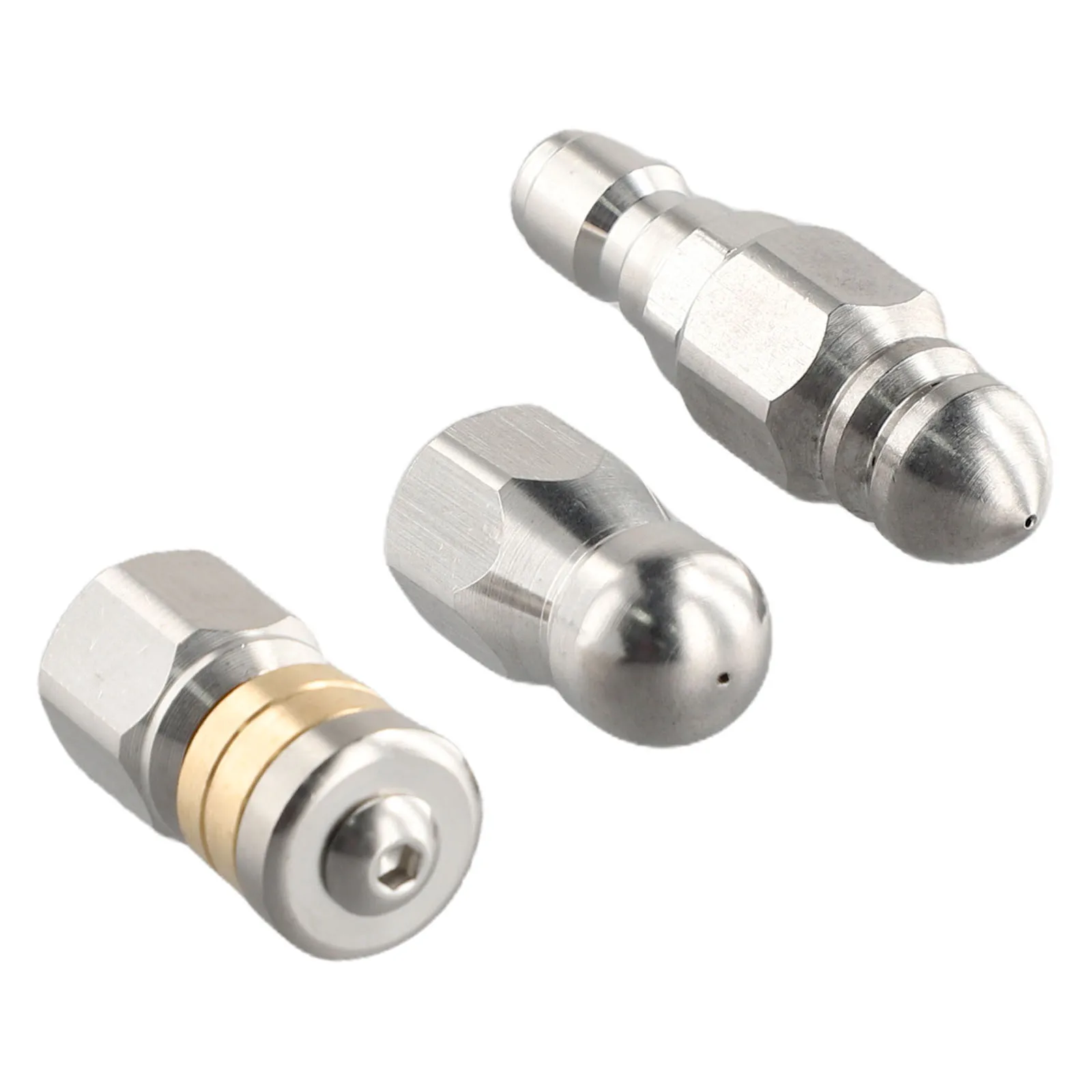 

Brand New High Quality Home & Garden Jetter Nozzles 3 X New Set Stainless Steel Tools Washer Hose 1/4 In 3 PCS