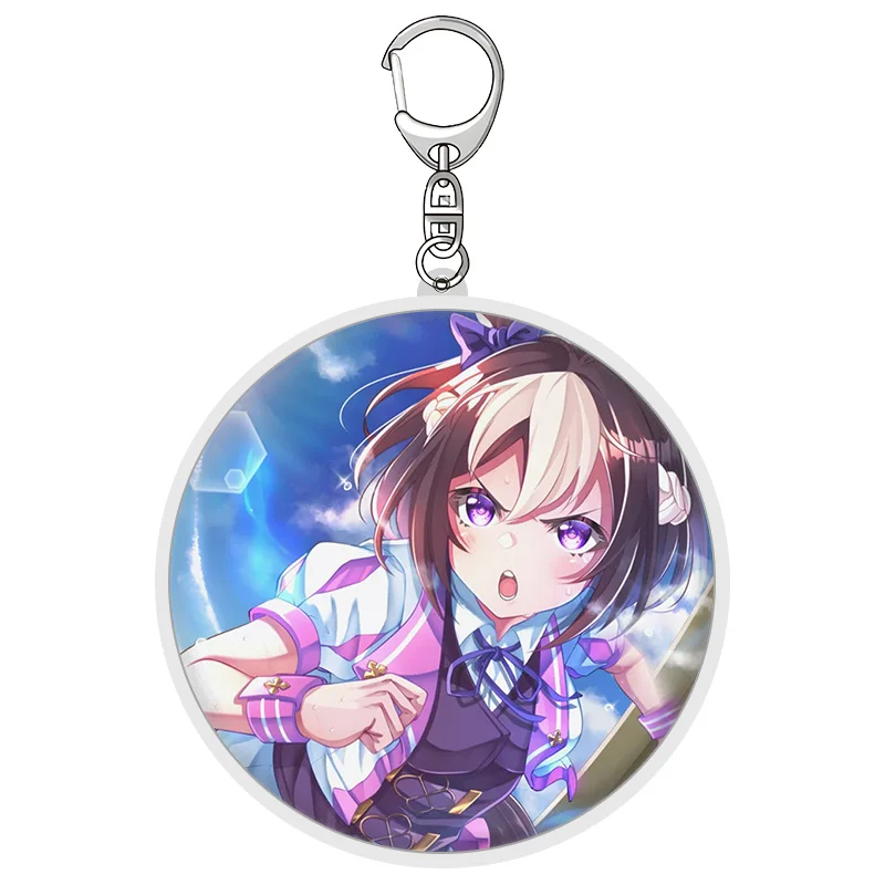 HOT Anime Pretty Derby 6CM Acrylic Keychain Yamanin/Satono Schoolbag Pendant Bag Car Keychain Accessories Christmas Gift Jewelry