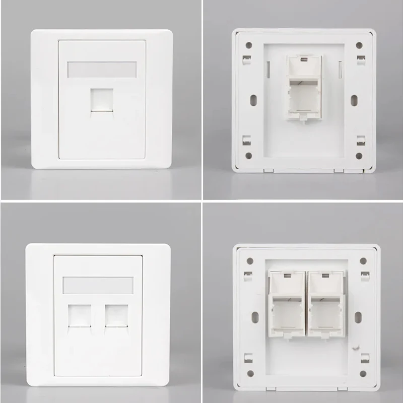 OMAY 86 Type Computer Socket Panel CAT5E CAT6/6A/7/8 RJ45couplerNetwork Module  Keystone Cable Interface Outlet Wall Switch base