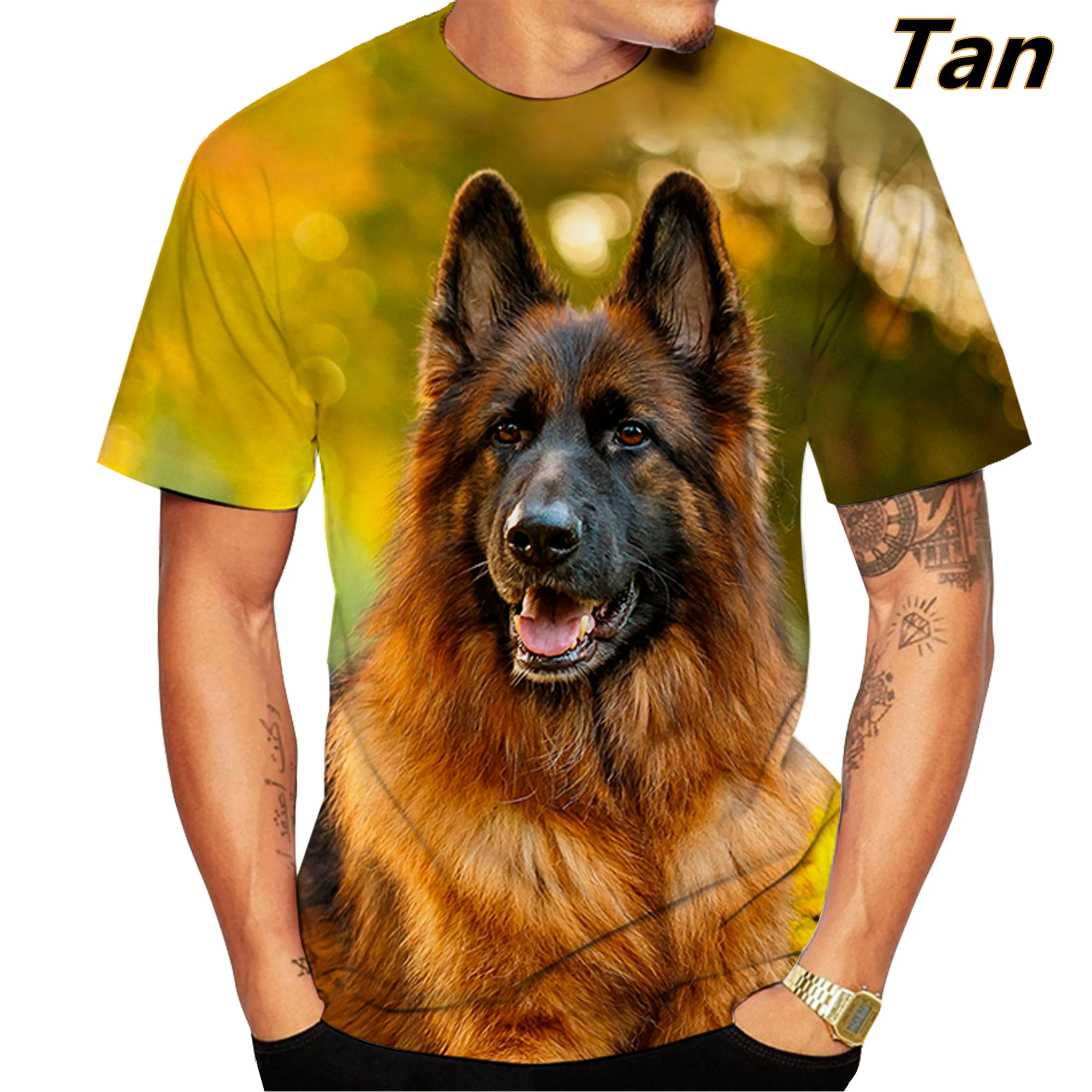 German Shepherd 3D Print T-Shirts Men Women Casual Short Sleeve T Shirt Oversized Streetwear Tees Harajuku Tops Man Clothing