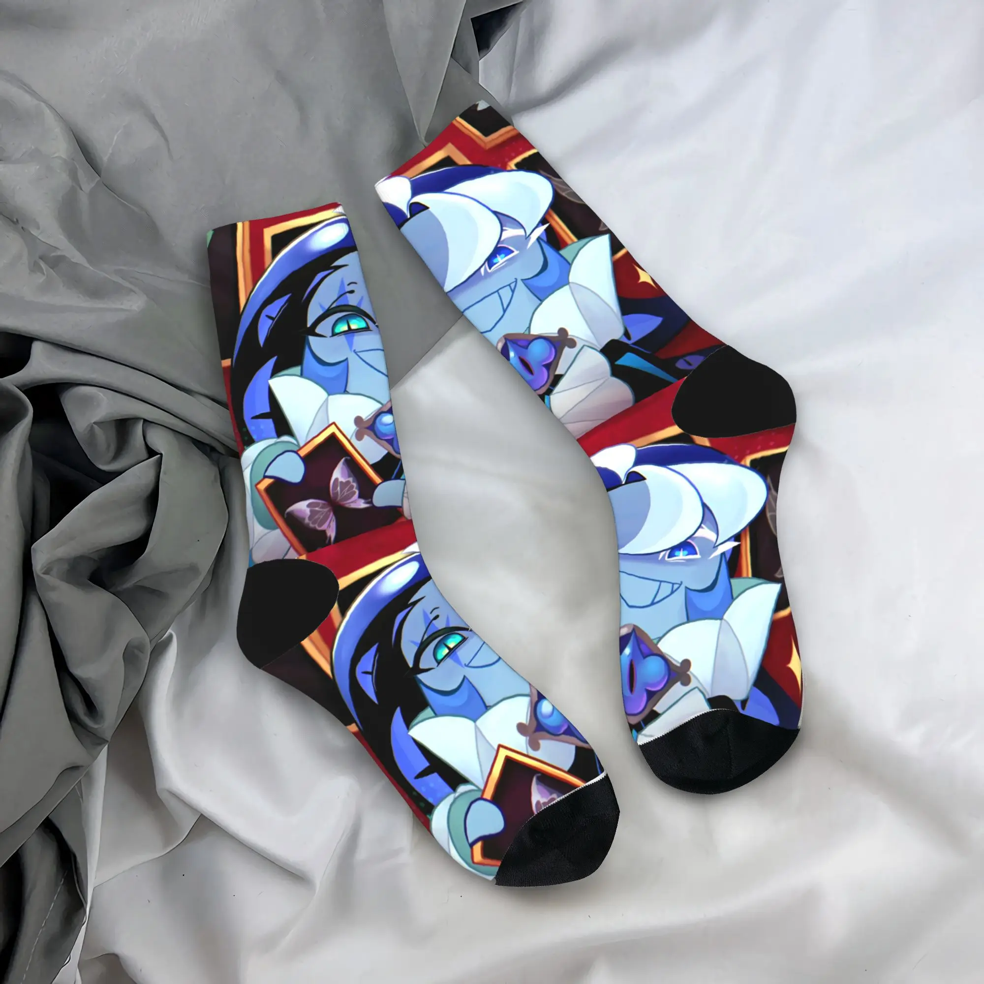 Kaus Kaki Pria Kaus Kaki Kerajaan Lari Kue Susu Bayangan Baru Kaus Kaki Wanita Anime Kartun Lucu Poliester Musim Semi Musim Panas Musim Gugur Musim Dingin