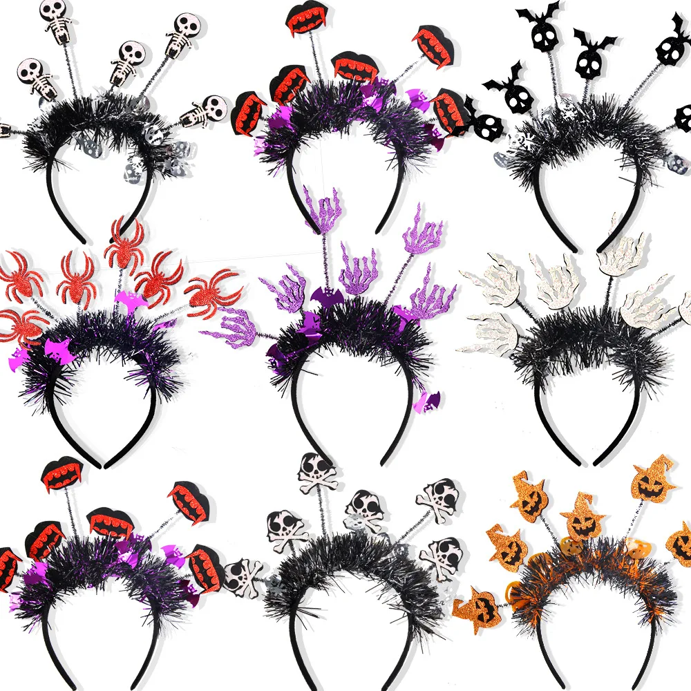 

Halloween Hair Band Pumpkin Spider Fluffy Headband Party Decoration Accessories Headbands for Women Cosplay Diademas Hairband