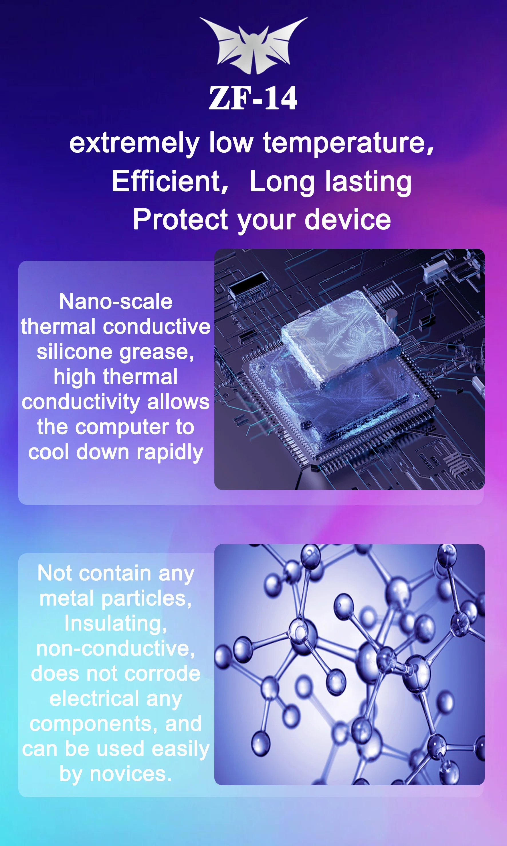 ZF14 2g Thermal Grease 14W Processor Thermal Compound Thermal Paste CPU GPU Cooler Cooling Fan Fluid Conductive Heatsink Plaster