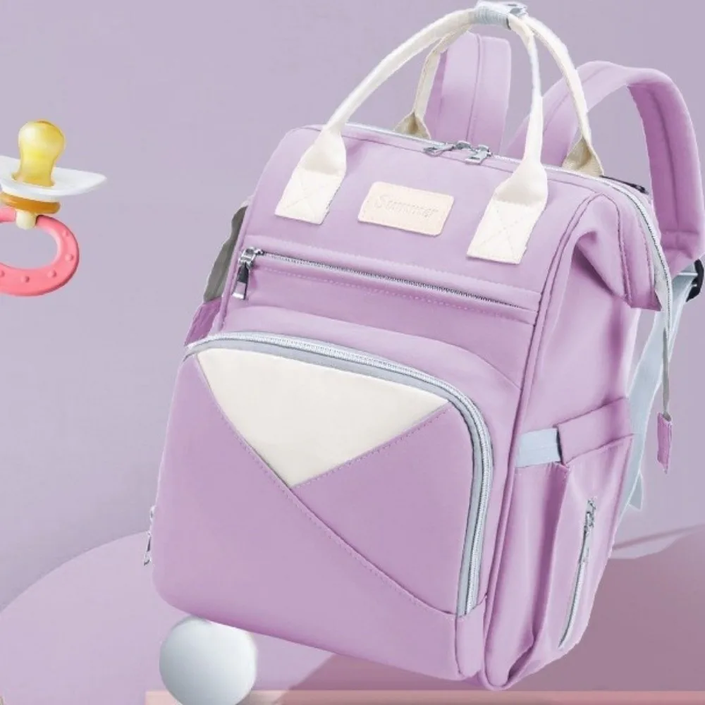 Nylon Mommy Bag Large Capacity Waterproof Diaper Bag Backpack Insulated Pockets Multifunctional Maternity Travel Bag Women