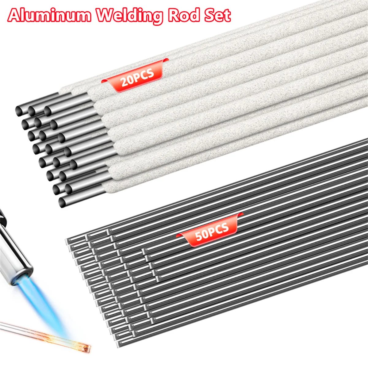 

Low Temperature Aluminum Welding Rods 1/8" 1/16" Al-Si Braze Welding Wire Set No Flux Needed for Repair Aluminum 6061 1100