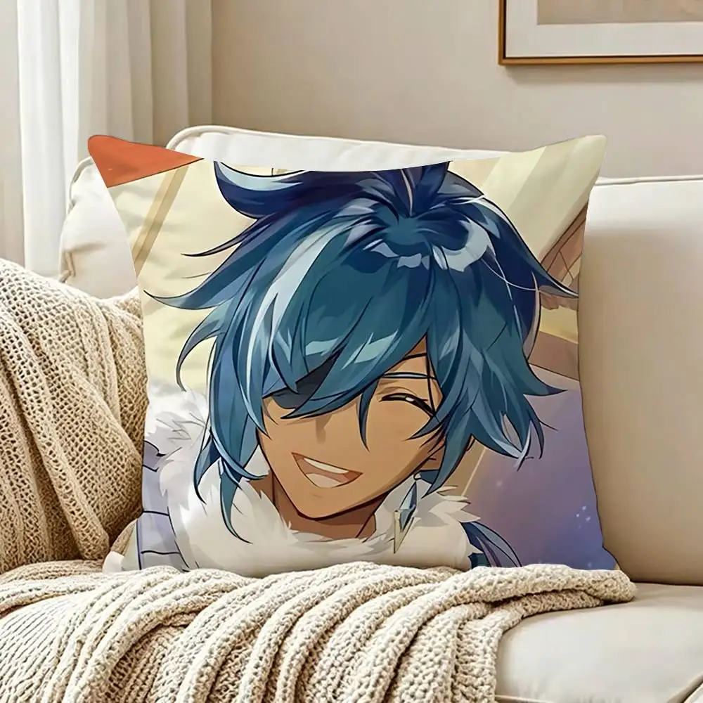 K-Kaeya G-Genshin Impact Pillow Cover Sofa Cushion Cover Home Room Decoration Children Gift
